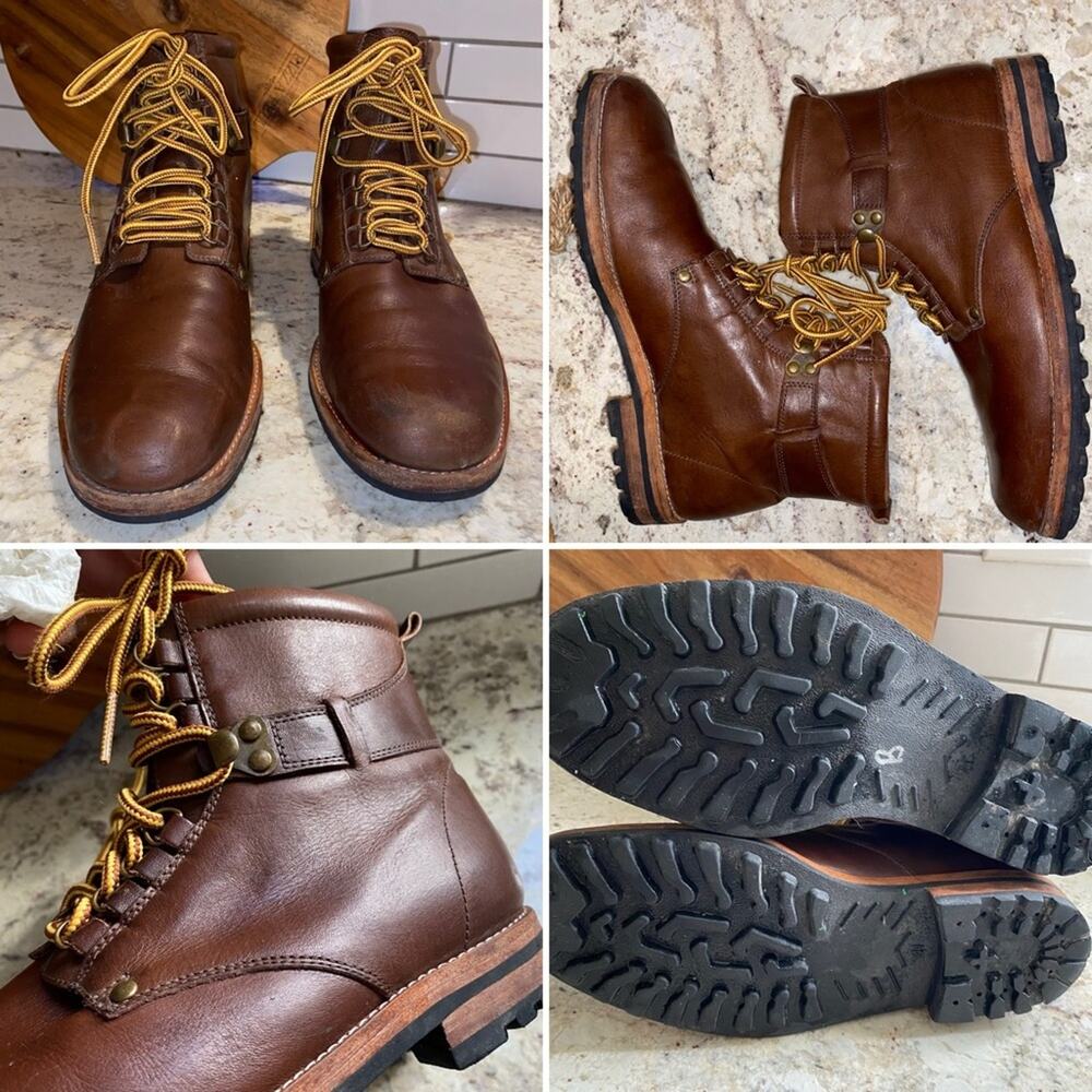 Rachel Comey $400 Mens Burnside Trench Boot Saddle Brown Leather EUC 8 EU41